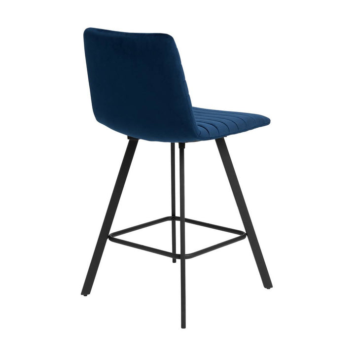 Home Keaton Velvet Counter Bar Stool - Dark Blue