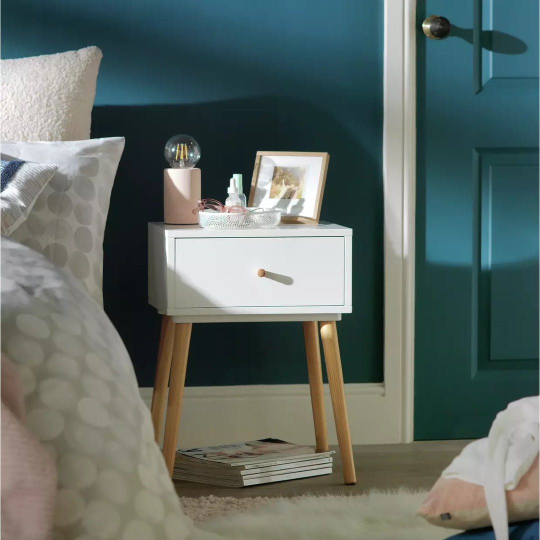 Habitat Otto 1 Drawer Bedside Table - White