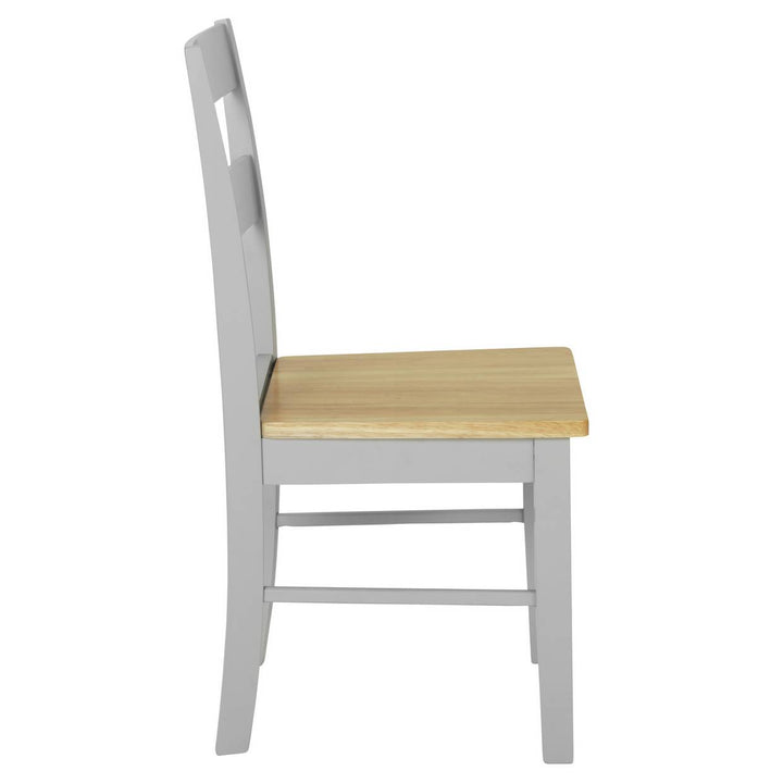 Chicago Pair of Solid Wood Dining Chair - Grey & Oak