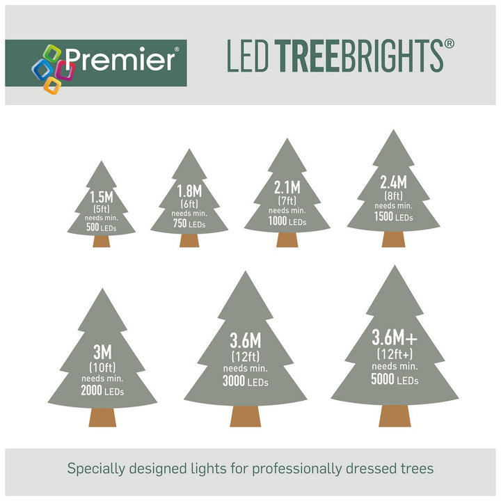 Premier Decorations 1500 White LED Christmas Tree Lights