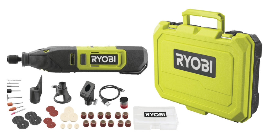 Ryobi RRT12-120BA335 12V Rotary Tool, with 3 attachments and 35 accessories 