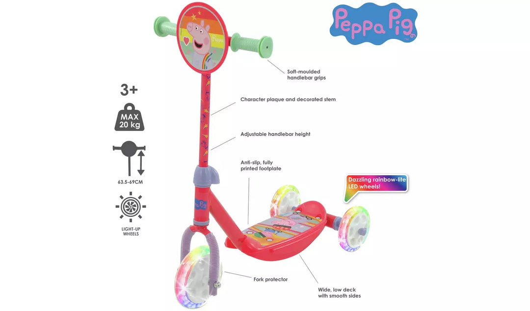 Peppa Pig Tri-Lite 3 Wheel Scooter