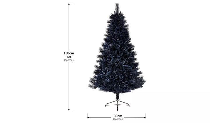 Premier Decorations 5ft Fir Christmas Tree - Midnight Blue