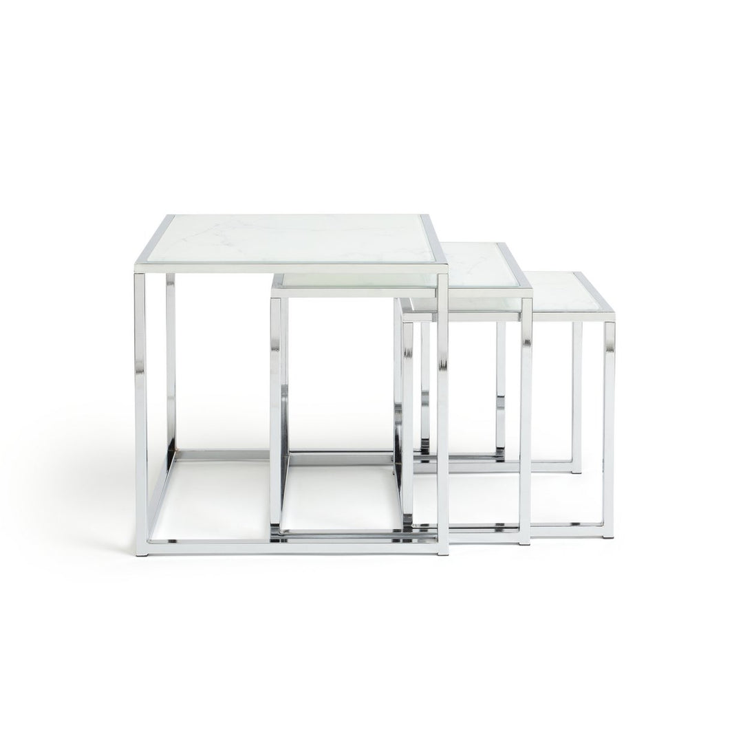 Home Boutique Nest of 3 Tables - Marble Effect