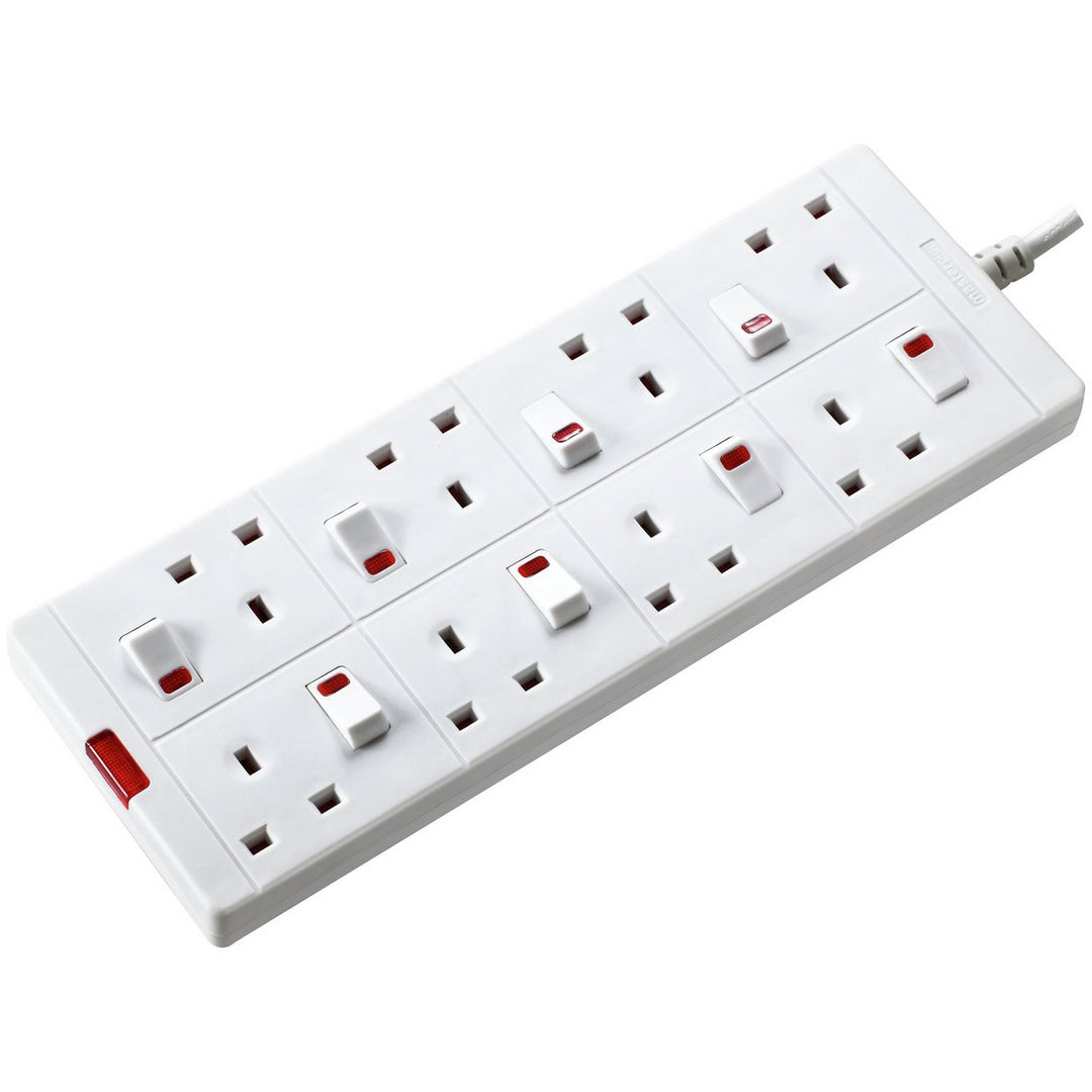 Masterplug 8 Socket Individual Switch 1M Extension Lead