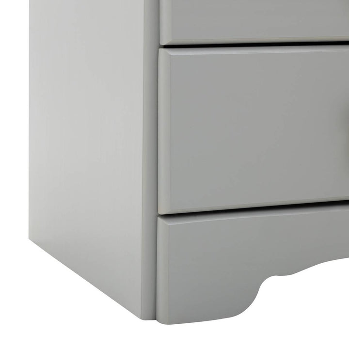 Home Nordic 3 Drawer Bedside Table - Grey