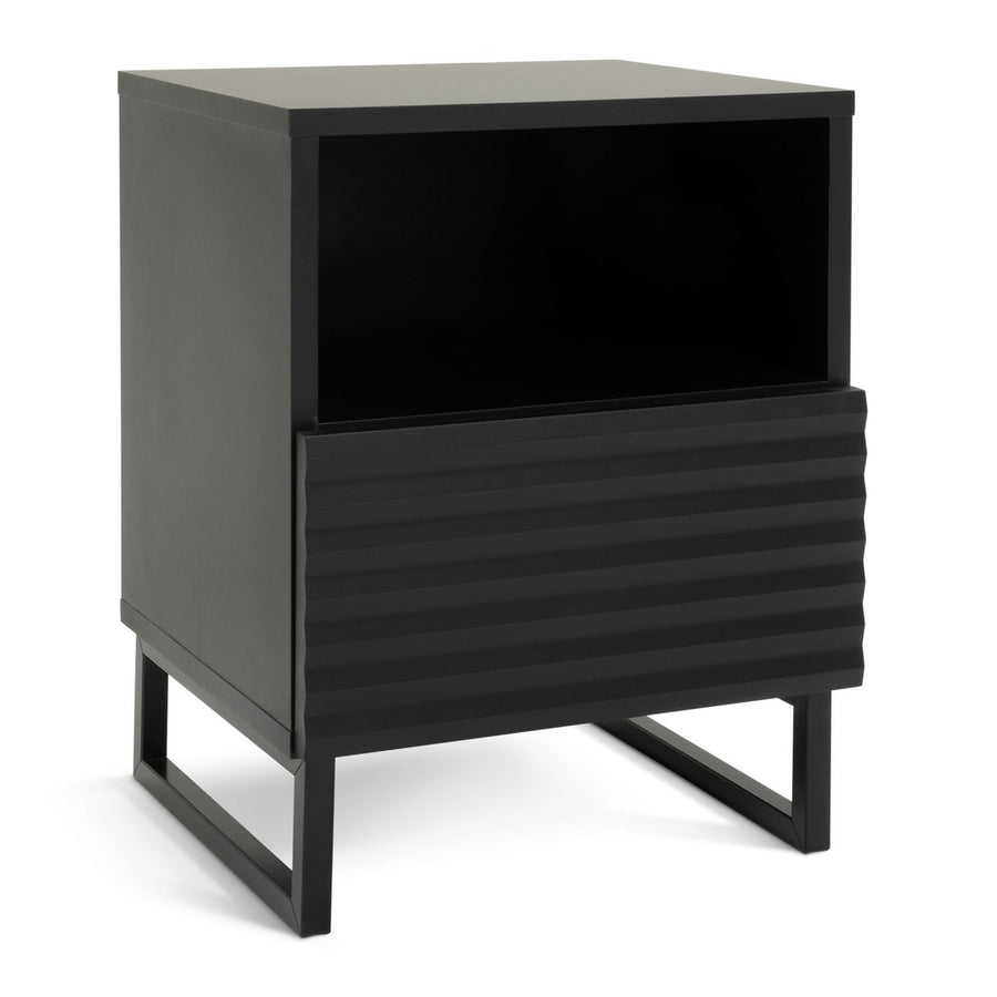 Habitat Cairo 1 Drawer Bedside Table - Black