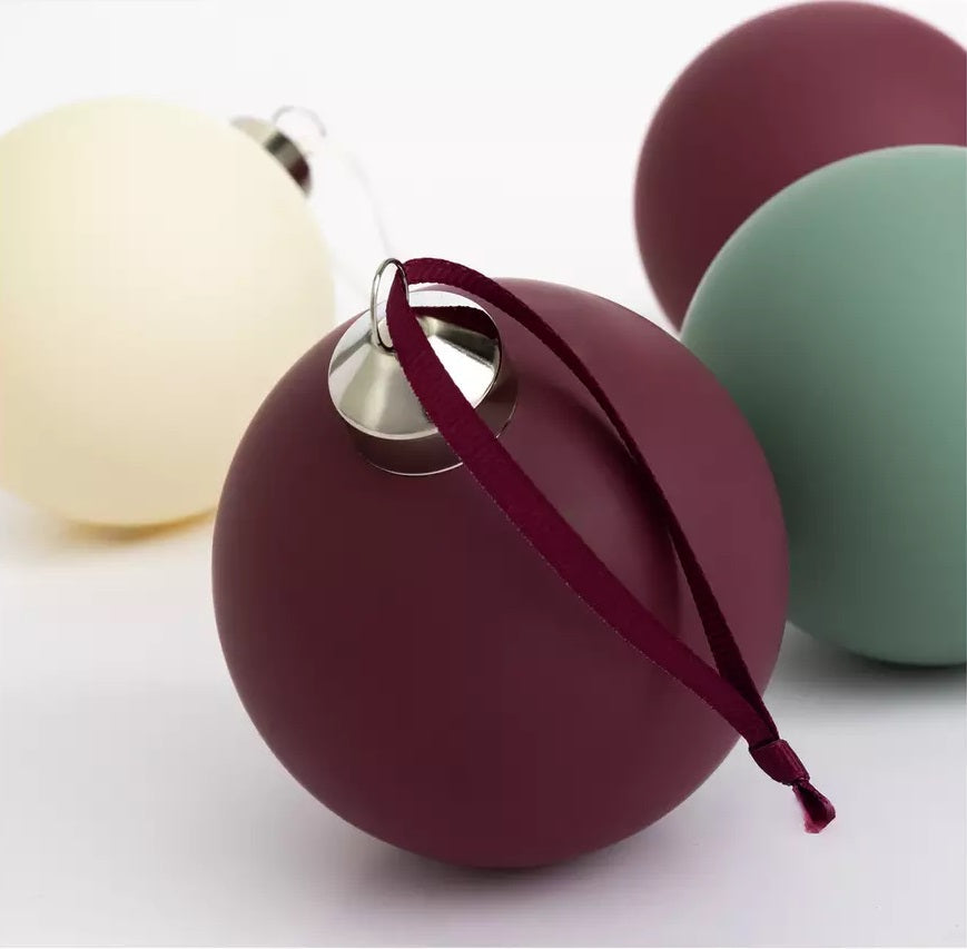 Home Pack Of 6 Glass Christmas Baubles - Multicoloured