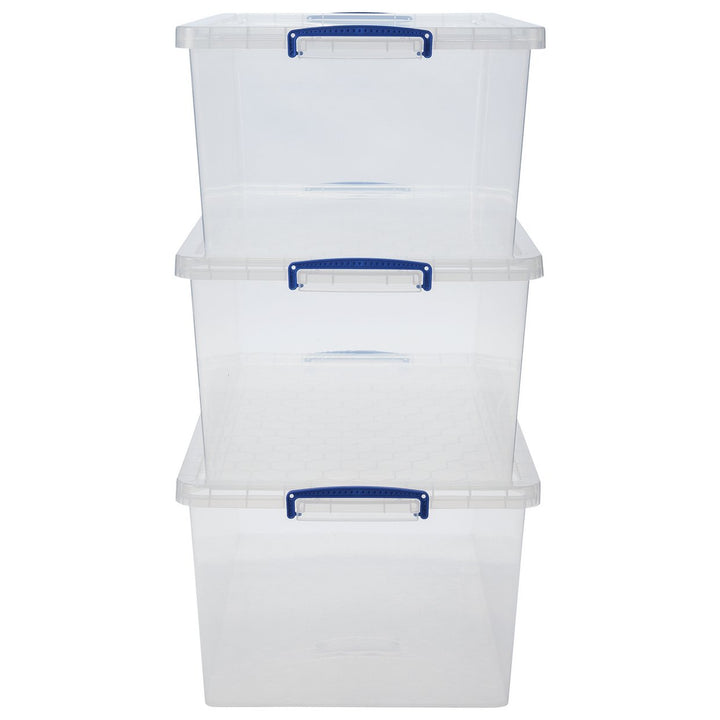 Really Useful Set Of 3 62 Litre Nesting Boxes - Clear