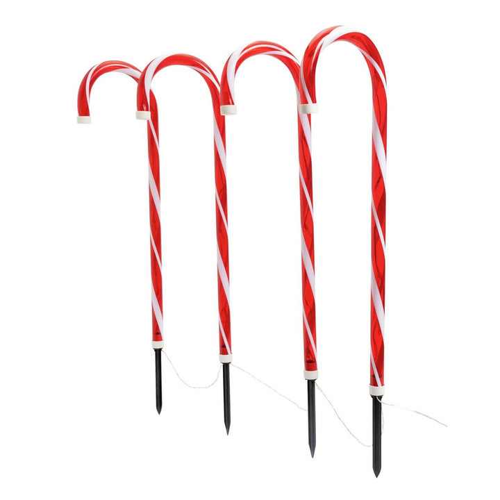 Habitat Pack of 4 Candy Cane Path Finder Lights Outdoor Christmas Decoration - Red & White