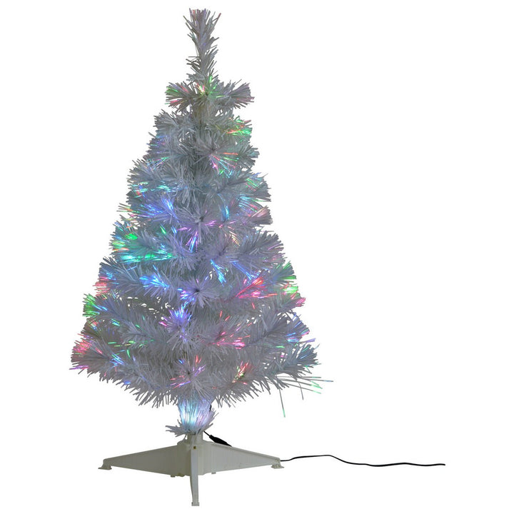 Home 3ft Fibre Optic Small Christmas Tree - White