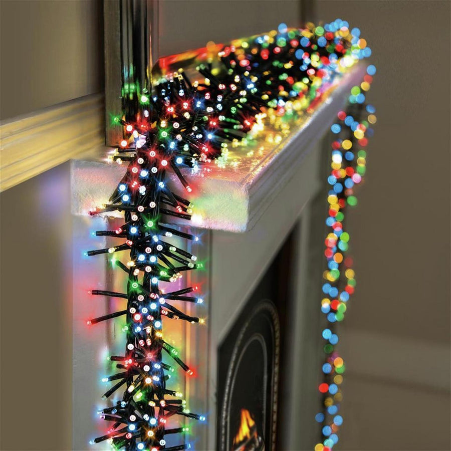 Premier Decorations 960 LED Clusters with Timer -Multicolour Christmas Lights