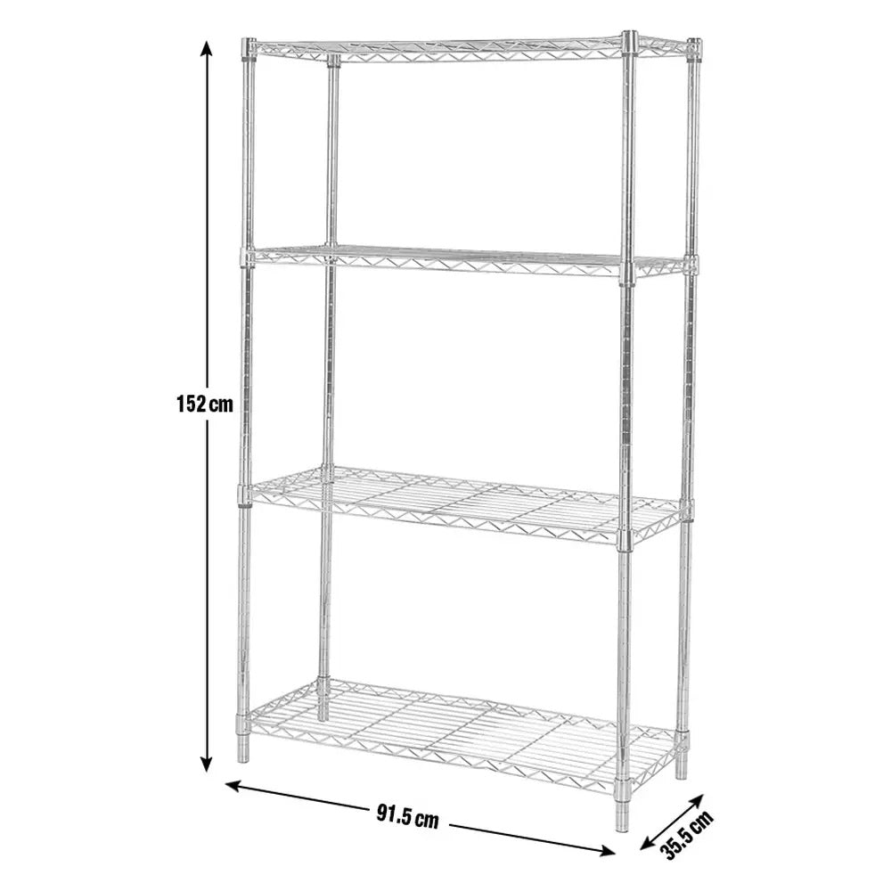 Home Metal Wide Shelving Unit - Chrome