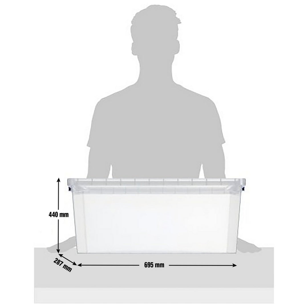 Really Useful Set Of 3 62 Litre Nesting Boxes - Clear