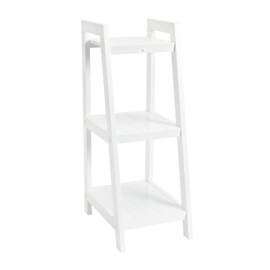 Home 3 Tier Tongue & Groove Bathroom Shelves - White