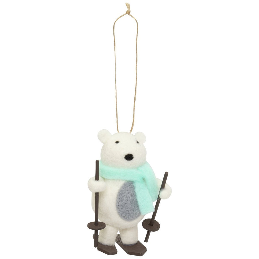 Habitat Pack of 1 Polar Bear Skier Christmas Tree Decoration