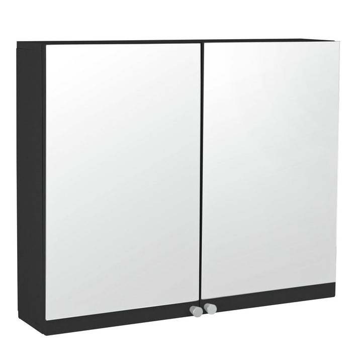 Home Prime 2 Door Mirrored Cabinet - Black