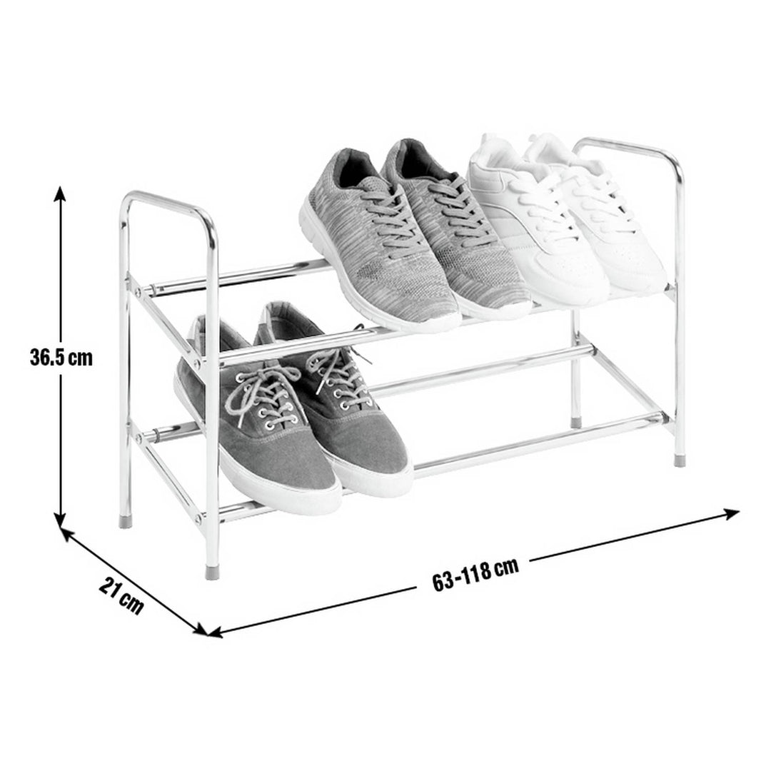 Home 2 Tier Extending Shoe Rack - Chrome