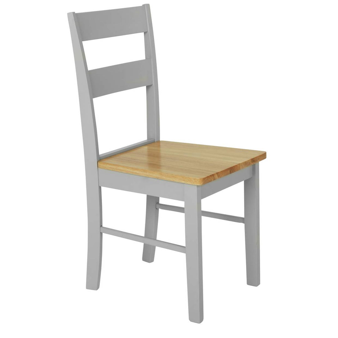 Chicago Pair of Solid Wood Dining Chair - Grey & Oak