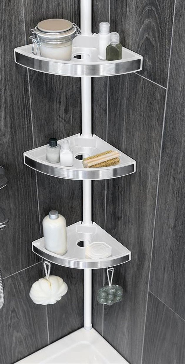 Lloyd Pascal 3 Tier Bathroom Corner Storage Shelf - White