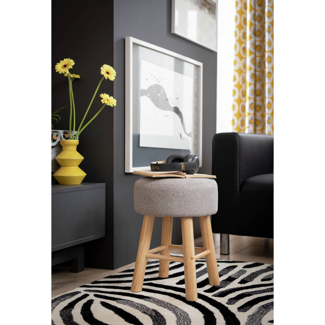 Habitat Sophie Small Fabric Stool - Light Grey