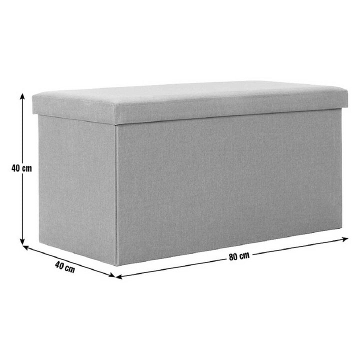 Home Large Faux Leather Ottoman - Grey