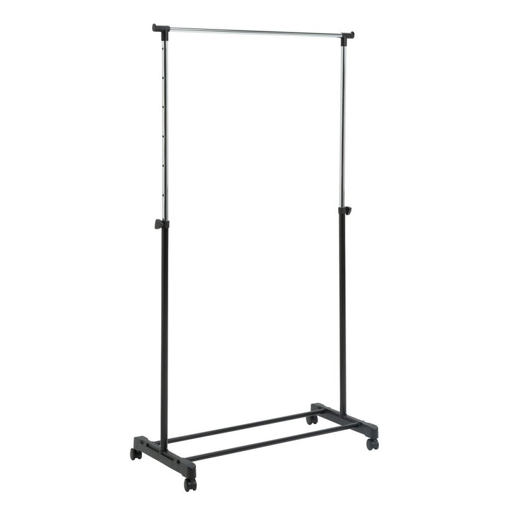 Home Single Clothes Rail - Black And Chrome