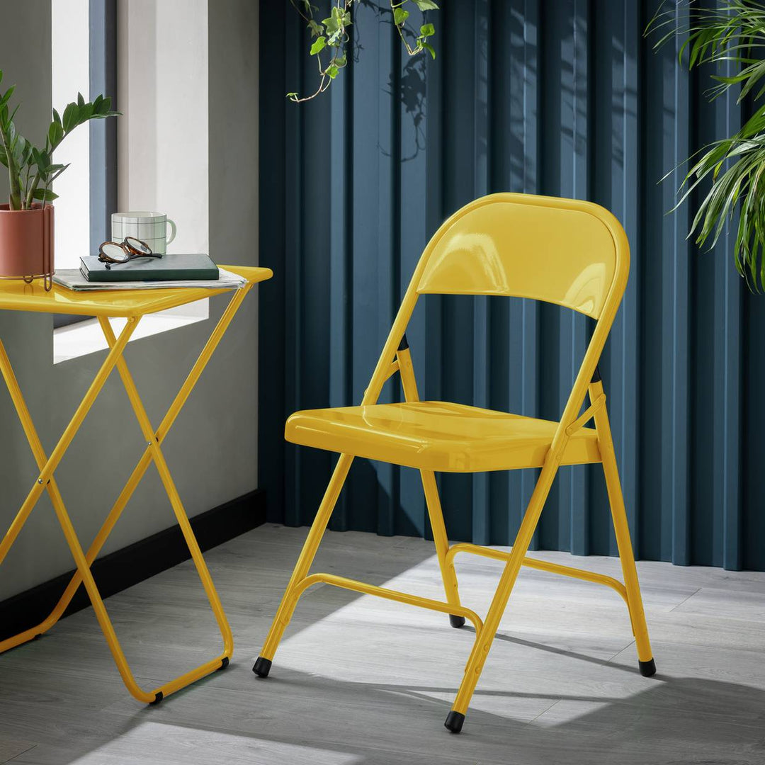 Habitat Macadam Metal Folding Chair - Yellow