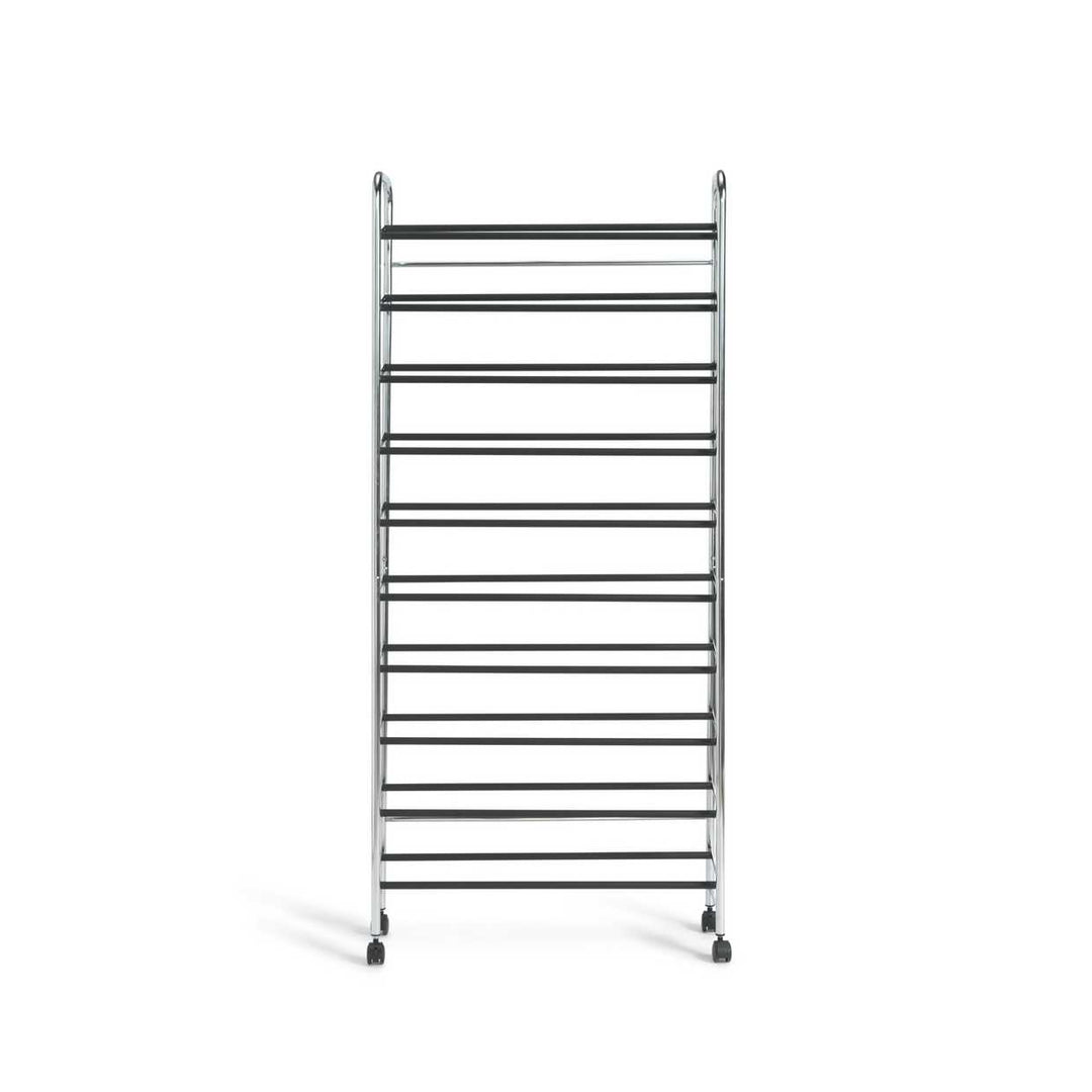 Home 10 Shelf Rolling Shoe Storage Rack - Chrome