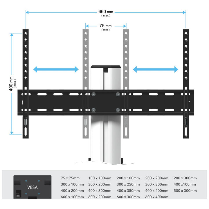 AVF Up to 55 Inch TV Stand - Silver And White