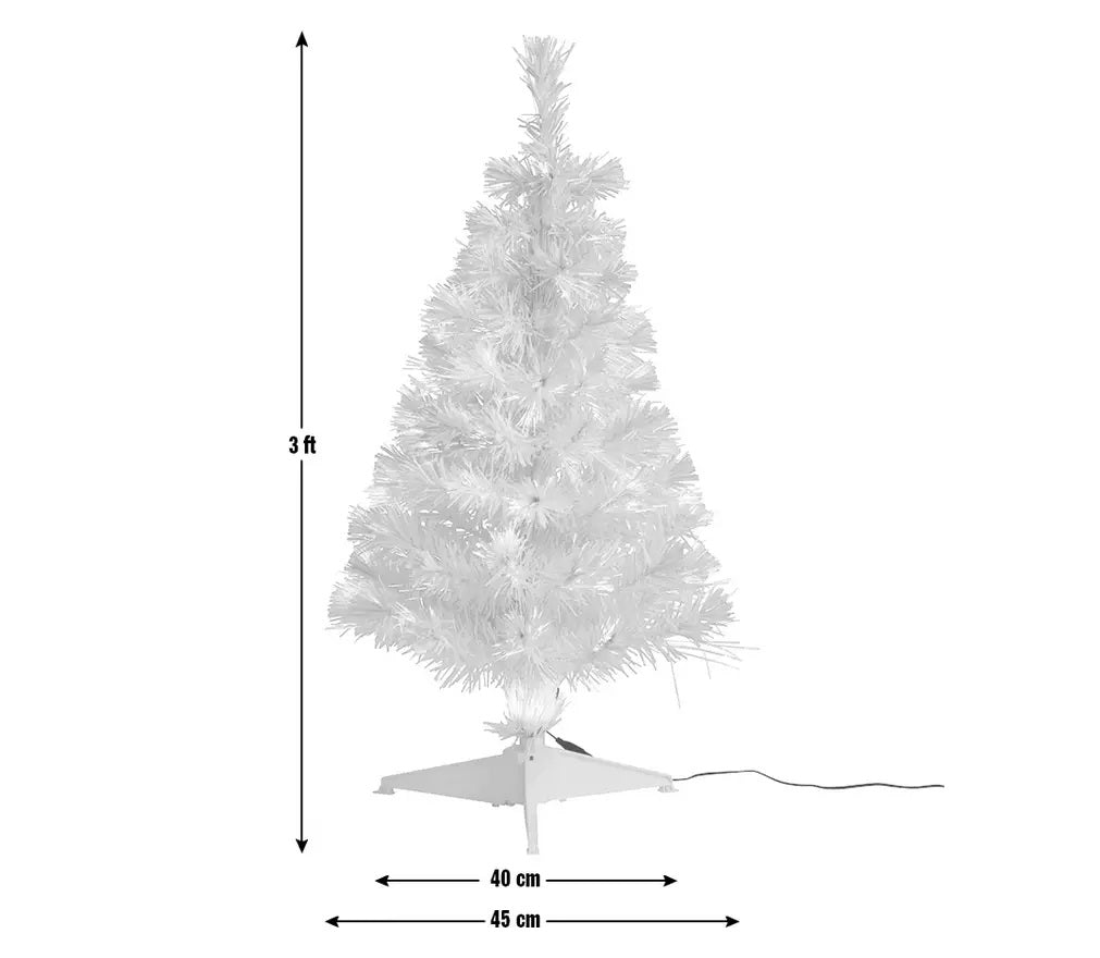 Home 3ft Fibre Optic Small Christmas Tree - White