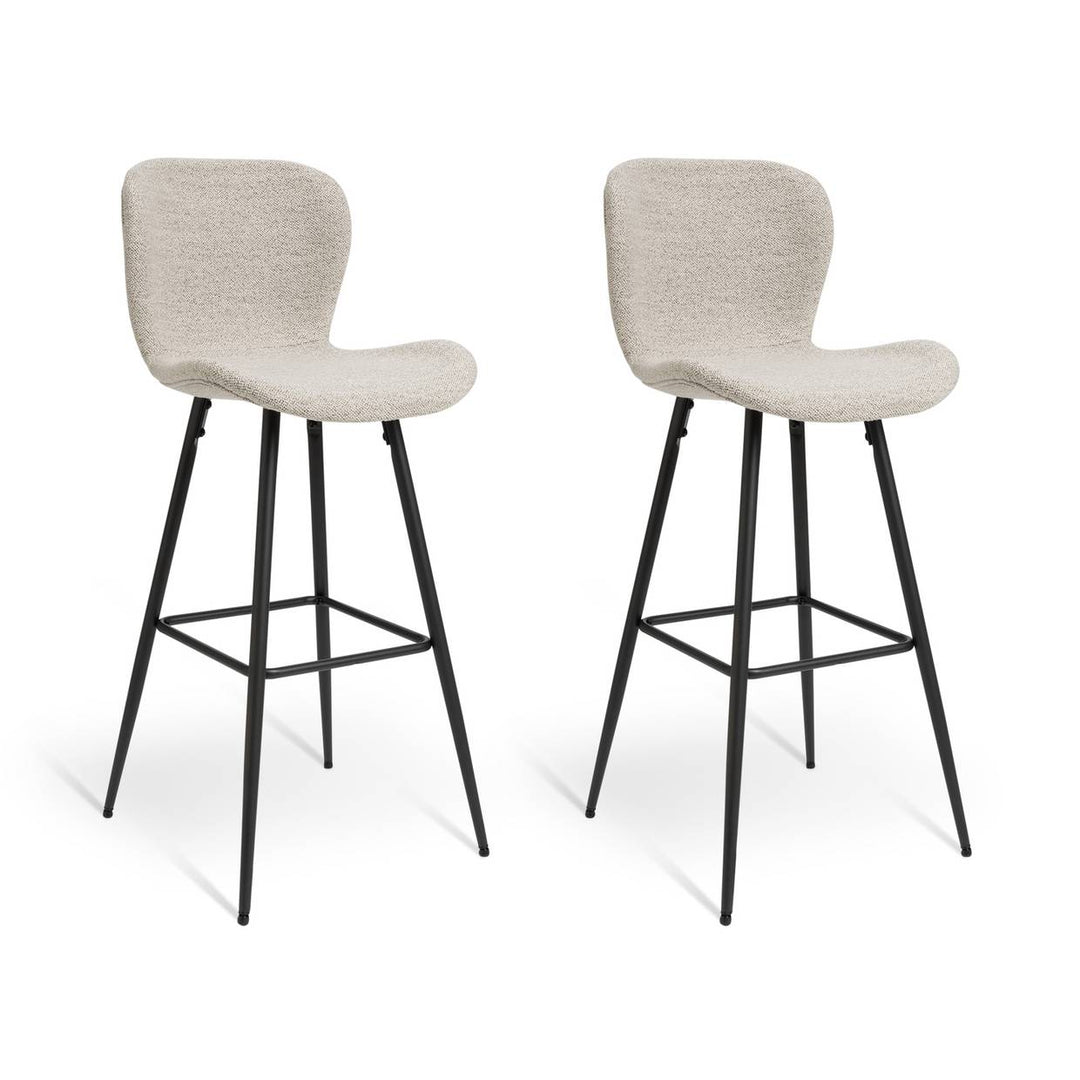 Habitat Etta Pair of Fabric Bar Stools - Natural