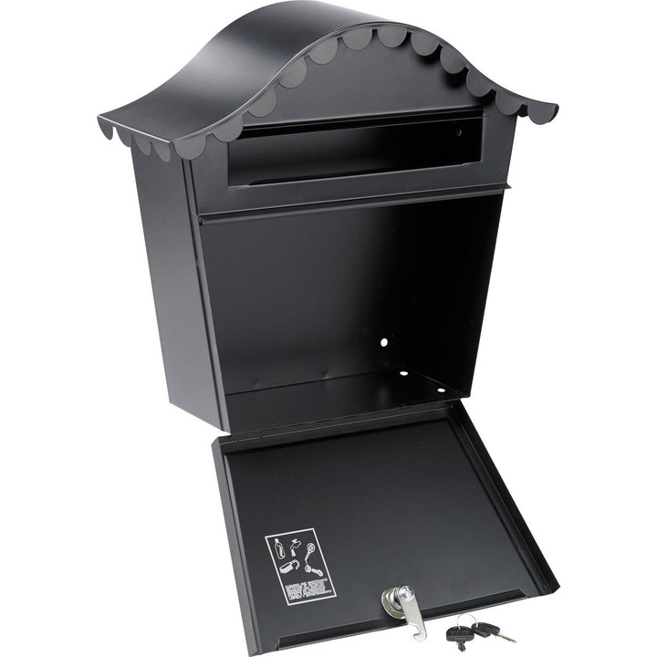 Home Senior Wall Mountable Lockable Letter Box - Black