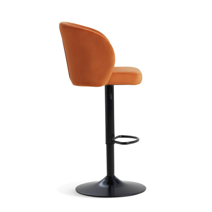 Home Alice Velvet Bar Stool - Rust