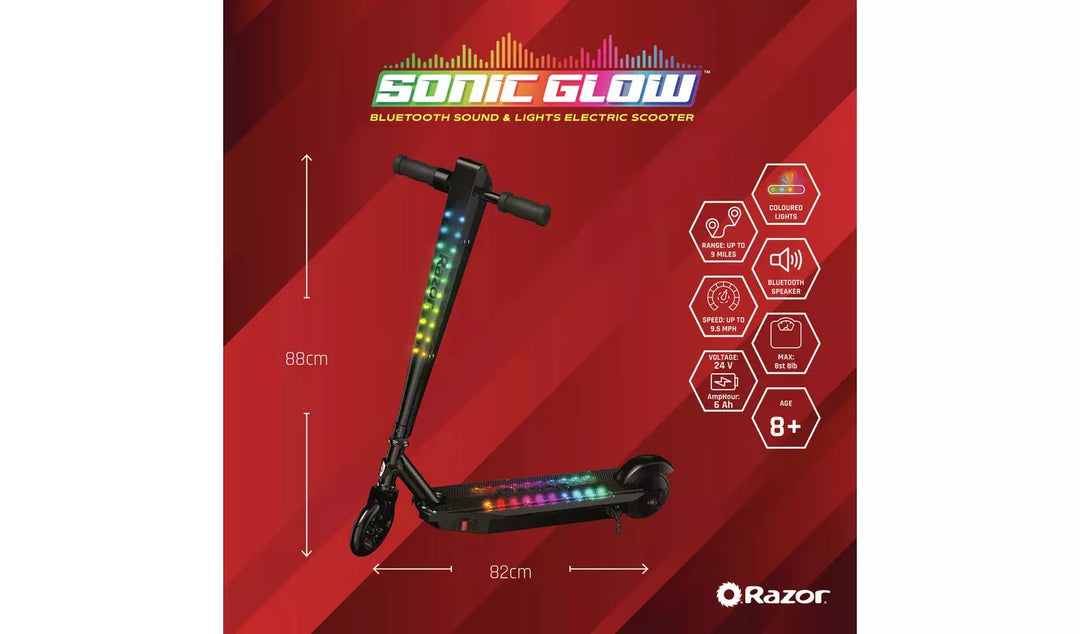 Razor Sonic Glow Kids Electric Scooter - Black