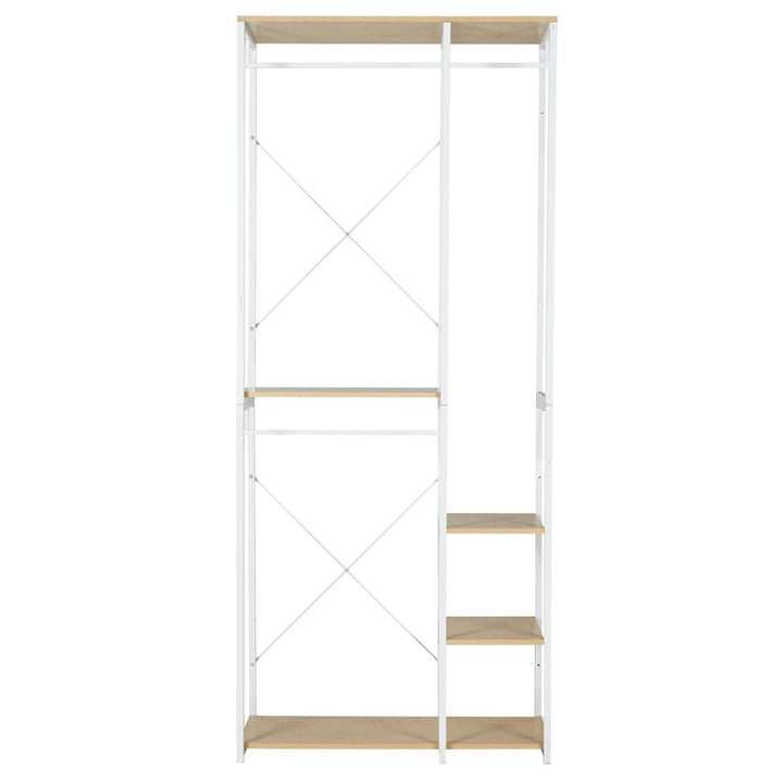 Home Double 2 Rail 4 Shelf Wardrobe - White