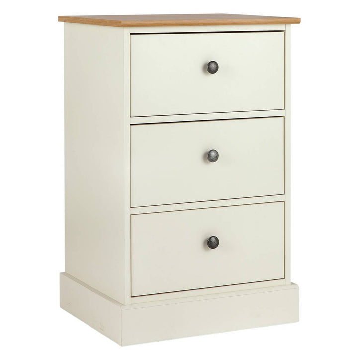 Home Kensington Bedside Table - Oak Effect & Ivory