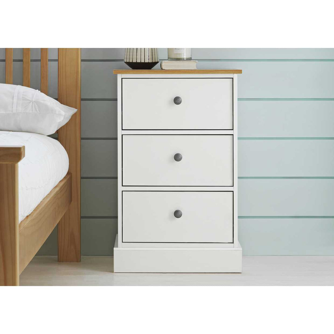 Home Kensington Bedside Table - Oak Effect & Ivory