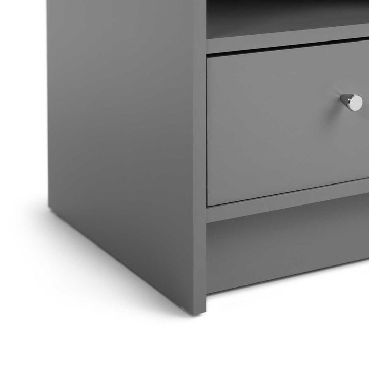 Home Malibu 1 Drawer Bedside Table - Grey