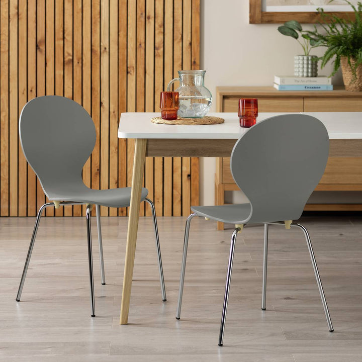 Habitat Bentwood Metal Dining Chair - Jet Grey