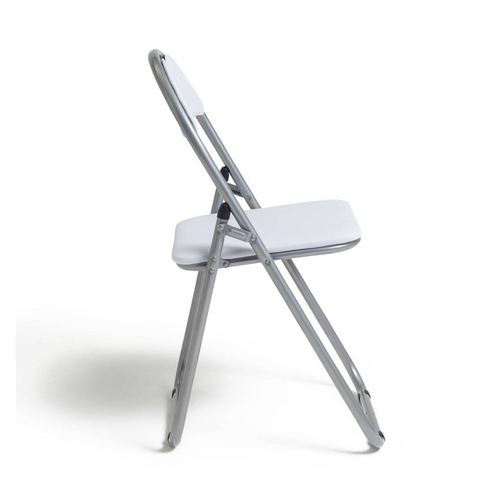 Home Padded Faux Leather Folding Office Chair - White