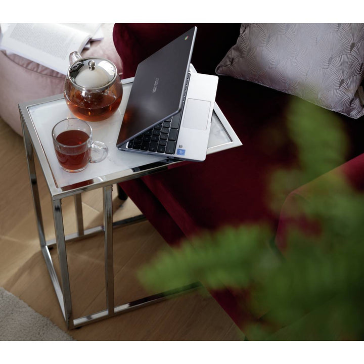 Home Boutique C Shaped Table - Marble Effect