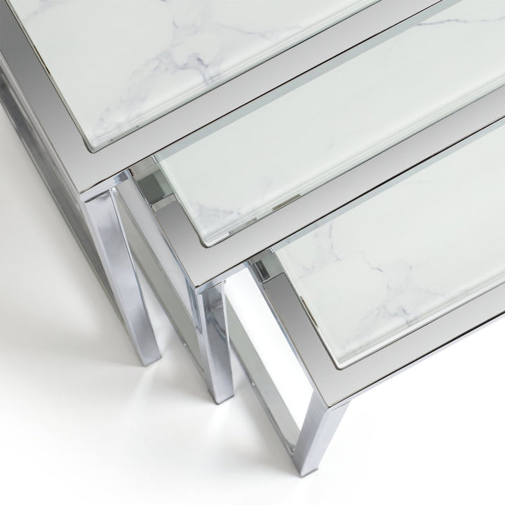 Home Boutique Nest of 3 Tables - Marble Effect