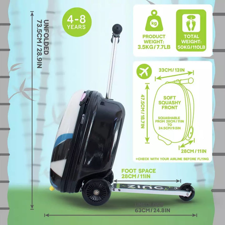 Flyte Penni The Panda Folding Tri Scooter Suitcase - White