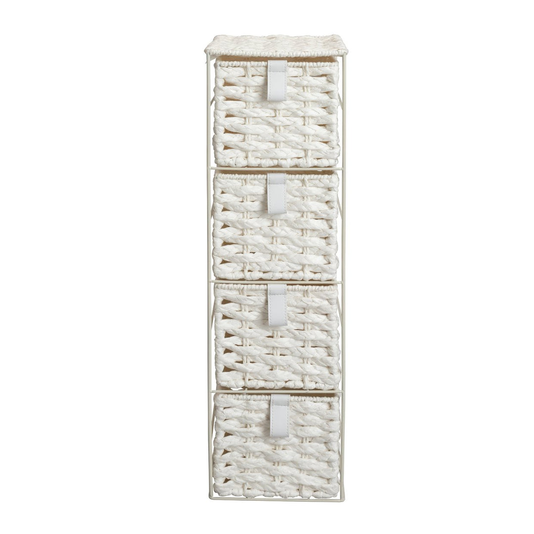 Home 4 Drawer Slim Bathroom Storage Unit - White