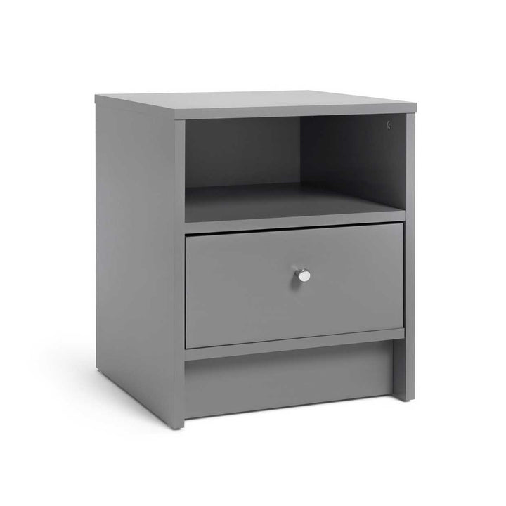 Home Malibu 1 Drawer Bedside Table - Grey