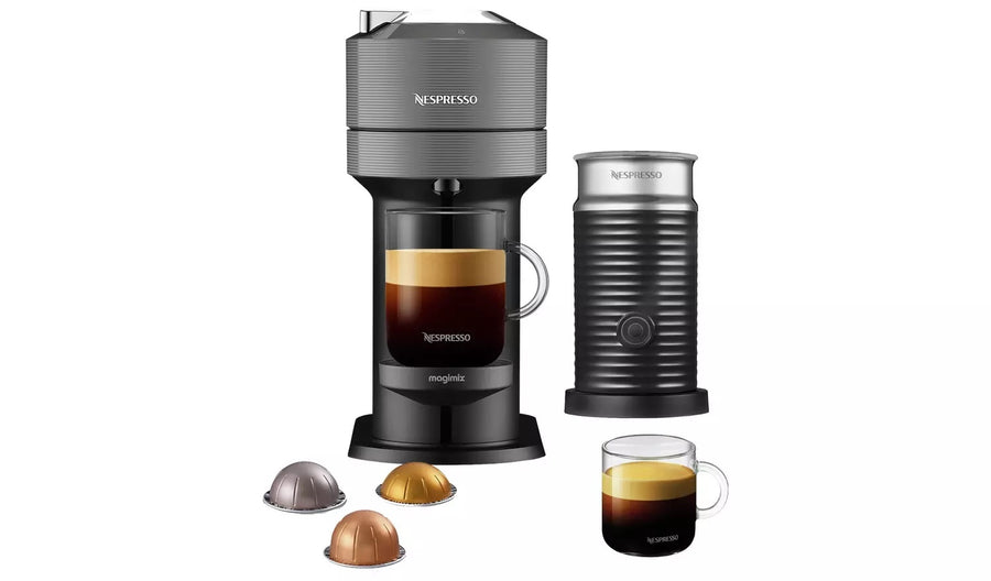 Nespresso Vertuo Next Pod Coffee Machine Bundle Magimix Grey