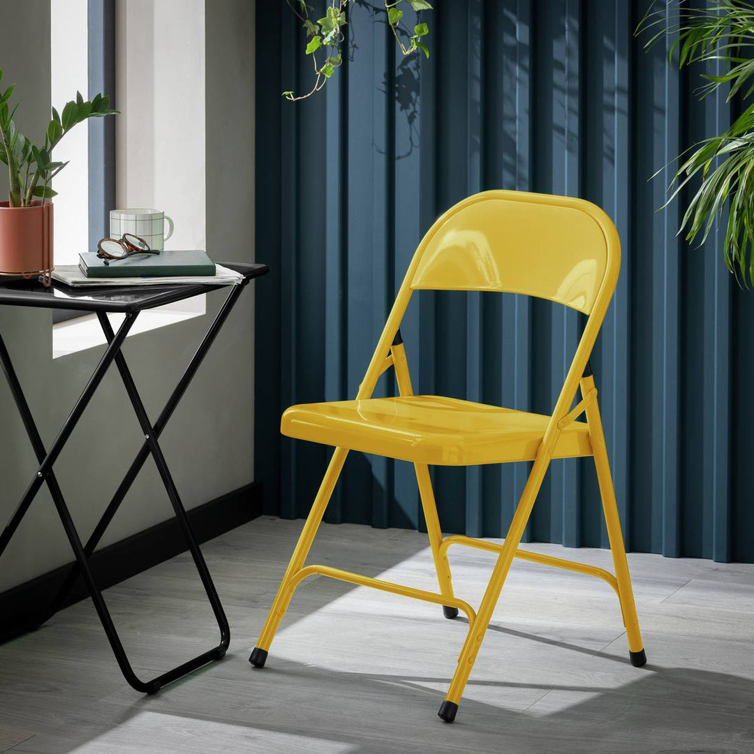 Habitat Macadam Metal Folding Chair - Yellow