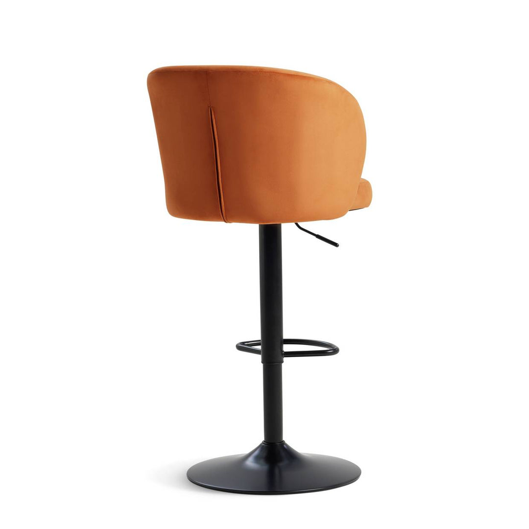 Home Alice Velvet Bar Stool - Rust