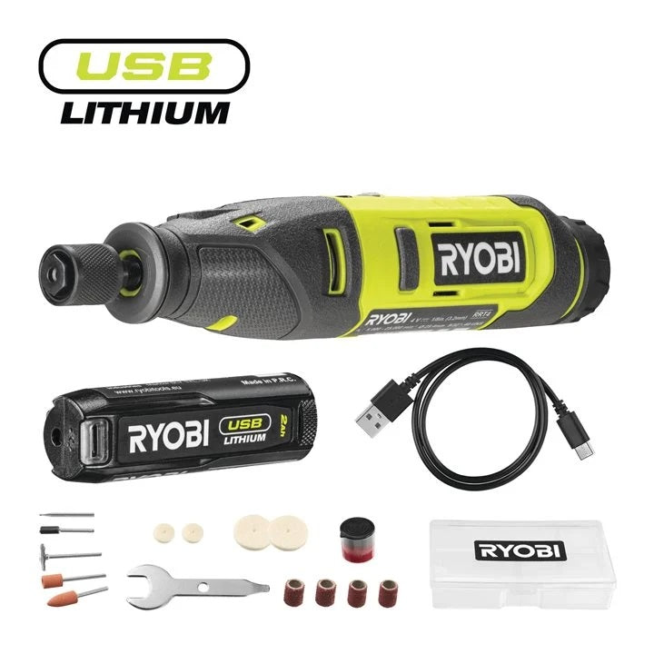 Ryobi RRT4-120GA15 4V Cordless Rotary Tool Starter Kit l (1 x 4V 2.0Ah)